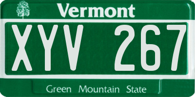 VT license plate XYV267