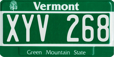 VT license plate XYV268