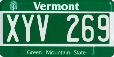 VT license plate XYV269