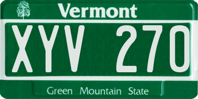 VT license plate XYV270