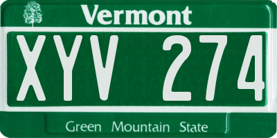 VT license plate XYV274