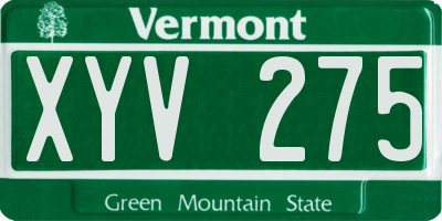 VT license plate XYV275