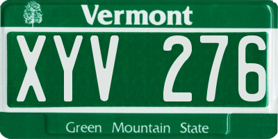 VT license plate XYV276