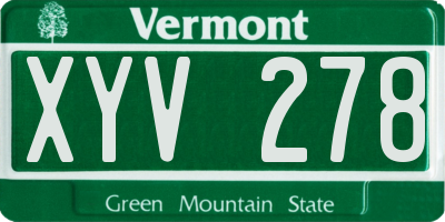 VT license plate XYV278