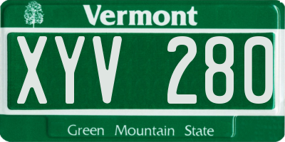 VT license plate XYV280