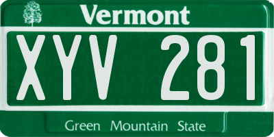 VT license plate XYV281