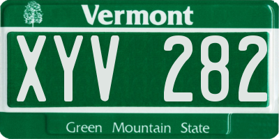 VT license plate XYV282