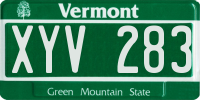 VT license plate XYV283