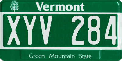 VT license plate XYV284