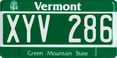 VT license plate XYV286