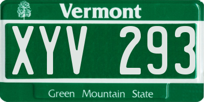 VT license plate XYV293