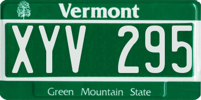 VT license plate XYV295