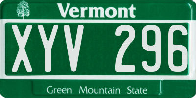VT license plate XYV296