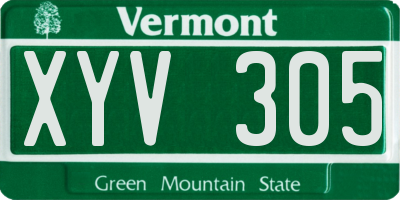 VT license plate XYV305