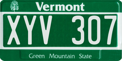 VT license plate XYV307