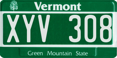VT license plate XYV308