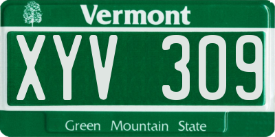 VT license plate XYV309