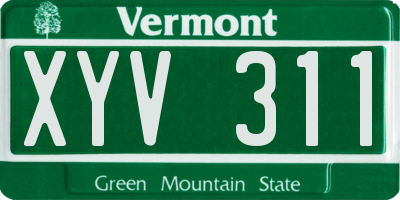 VT license plate XYV311