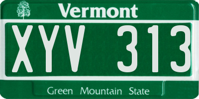 VT license plate XYV313