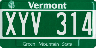 VT license plate XYV314