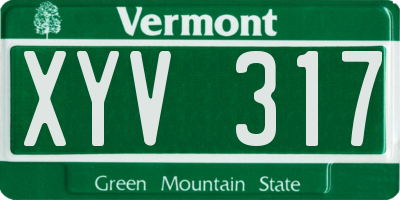 VT license plate XYV317