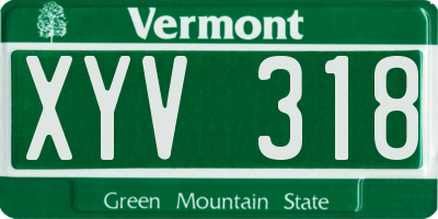 VT license plate XYV318