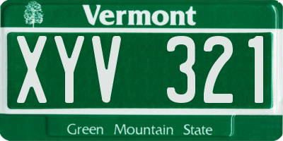 VT license plate XYV321