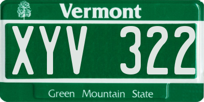 VT license plate XYV322