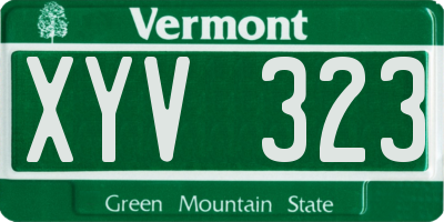VT license plate XYV323
