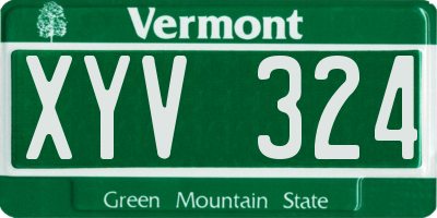 VT license plate XYV324