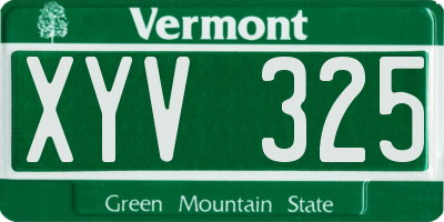 VT license plate XYV325