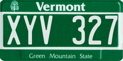 VT license plate XYV327