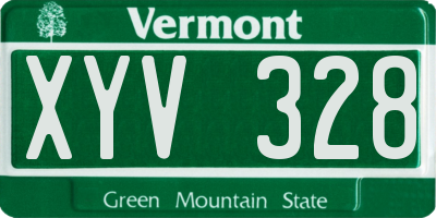 VT license plate XYV328