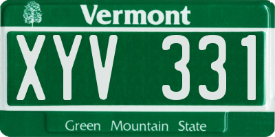 VT license plate XYV331