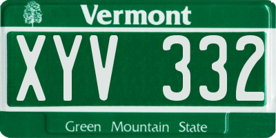 VT license plate XYV332