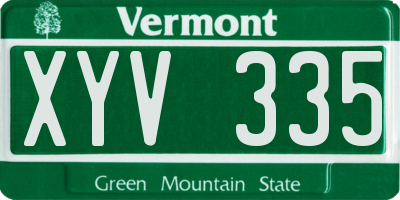 VT license plate XYV335