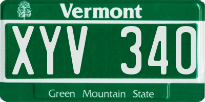 VT license plate XYV340