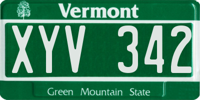 VT license plate XYV342