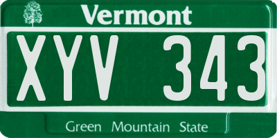 VT license plate XYV343