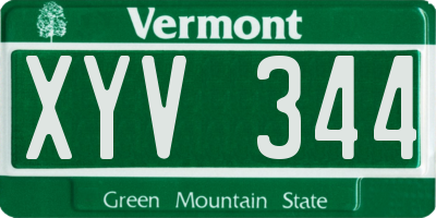 VT license plate XYV344