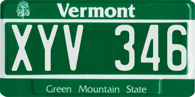VT license plate XYV346