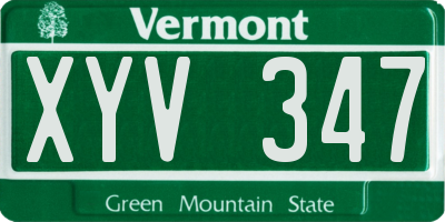 VT license plate XYV347