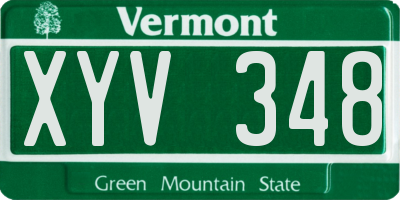 VT license plate XYV348