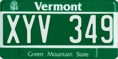 VT license plate XYV349