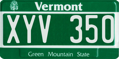 VT license plate XYV350