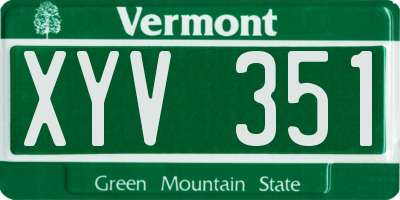 VT license plate XYV351