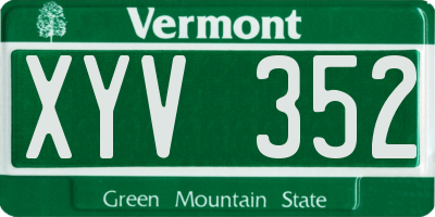 VT license plate XYV352