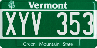 VT license plate XYV353