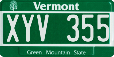 VT license plate XYV355