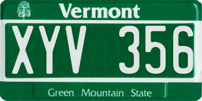 VT license plate XYV356